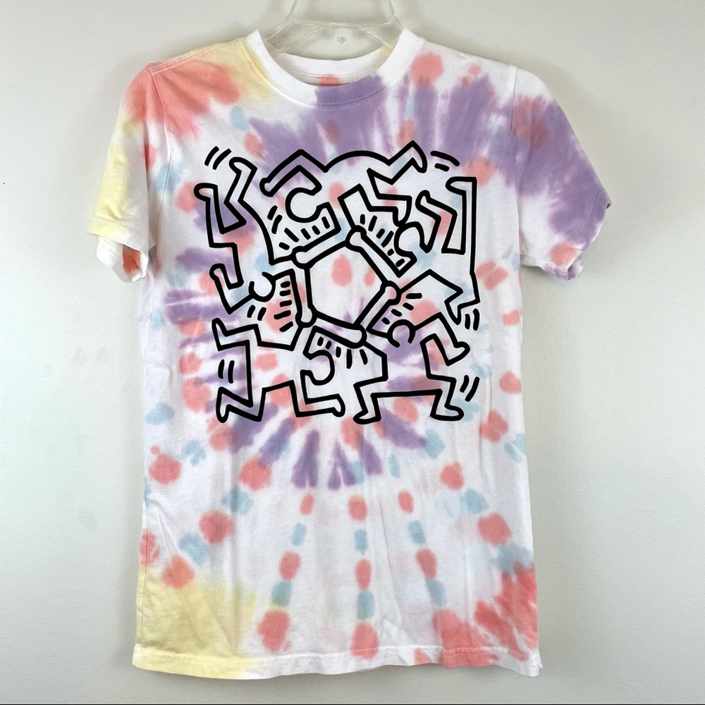 Keith Haring Tie Dye Shirt XS circle people